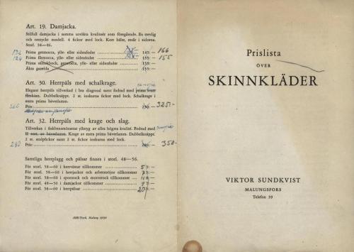 Sundkvist skinn prislista 01