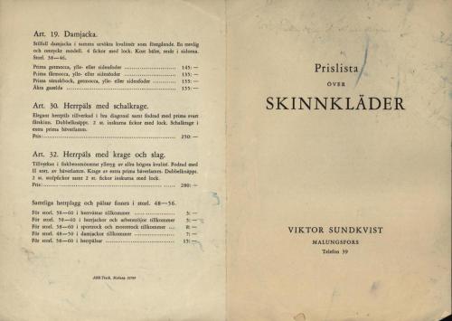 Sundkvist skinn prislista 03