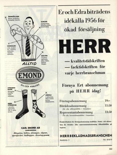 1955 Herrbeklädnadsbranschen sid 315